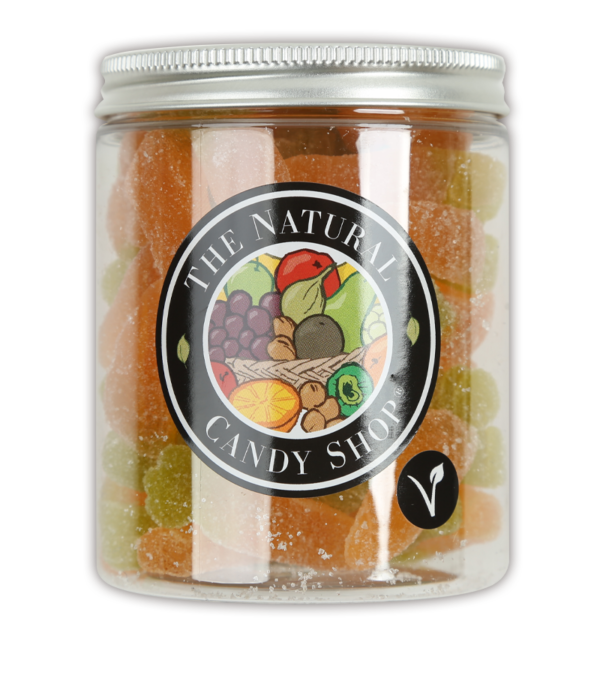 Jar of fruit flavoured Sugared Carrots