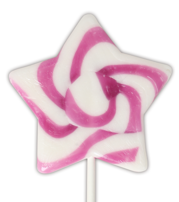 Cherry pie swirl star lollipop