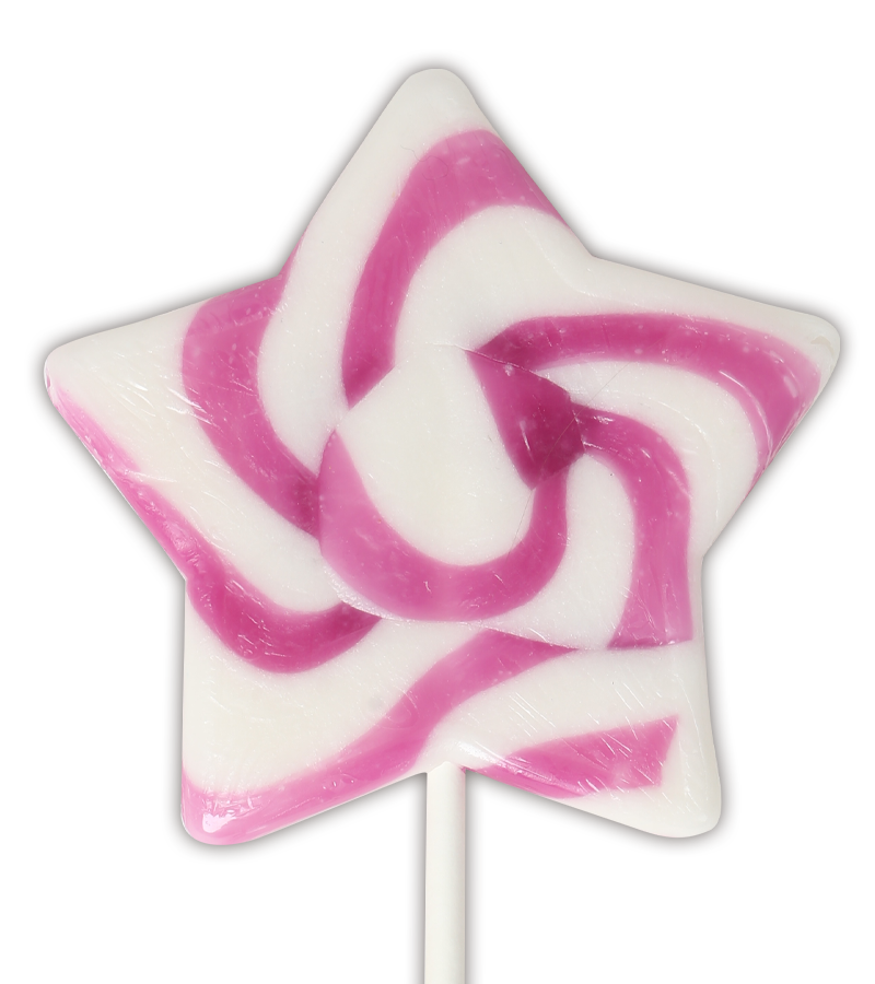 Cherry pie swirl star lollipop