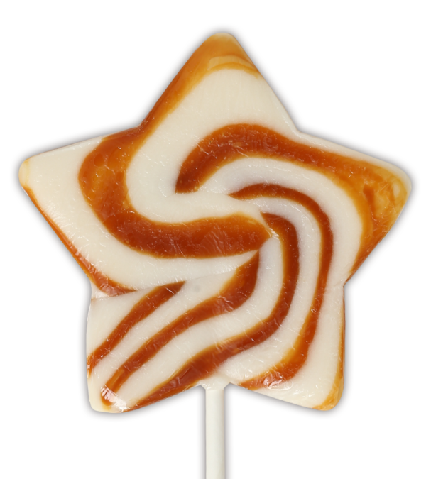 Salted Caramel swirl star lollipop