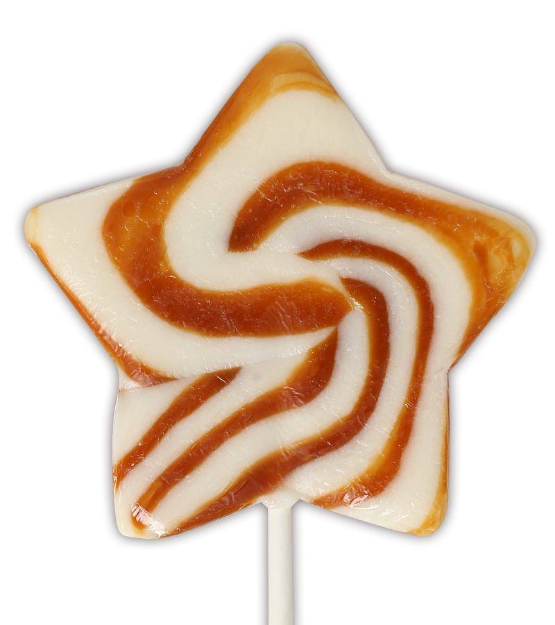 Salted Caramel swirl star lollipop
