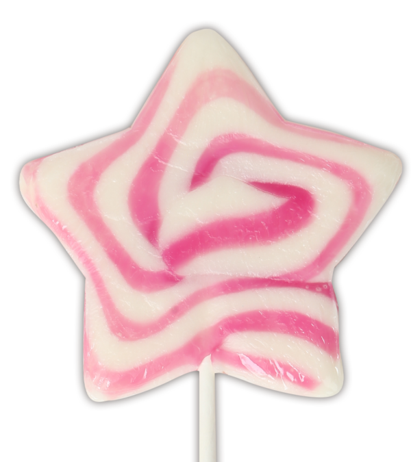 strawberry cheesecake swirl star lollipop