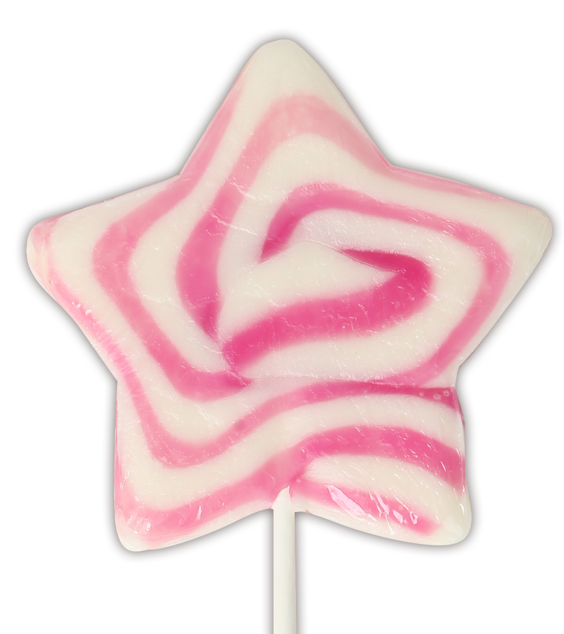 strawberry cheesecake swirl star lollipop