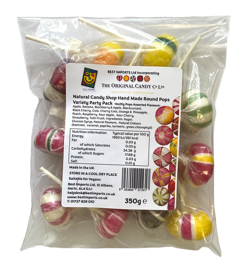 Natural Candy Shop Round Pops Variety pack 350g